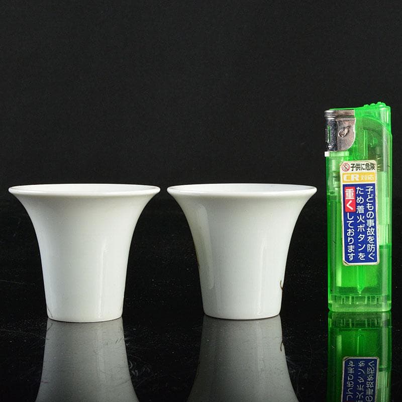 中国　景徳鎮　粉彩　蟋蟀文　酒杯　一對　M　R4791