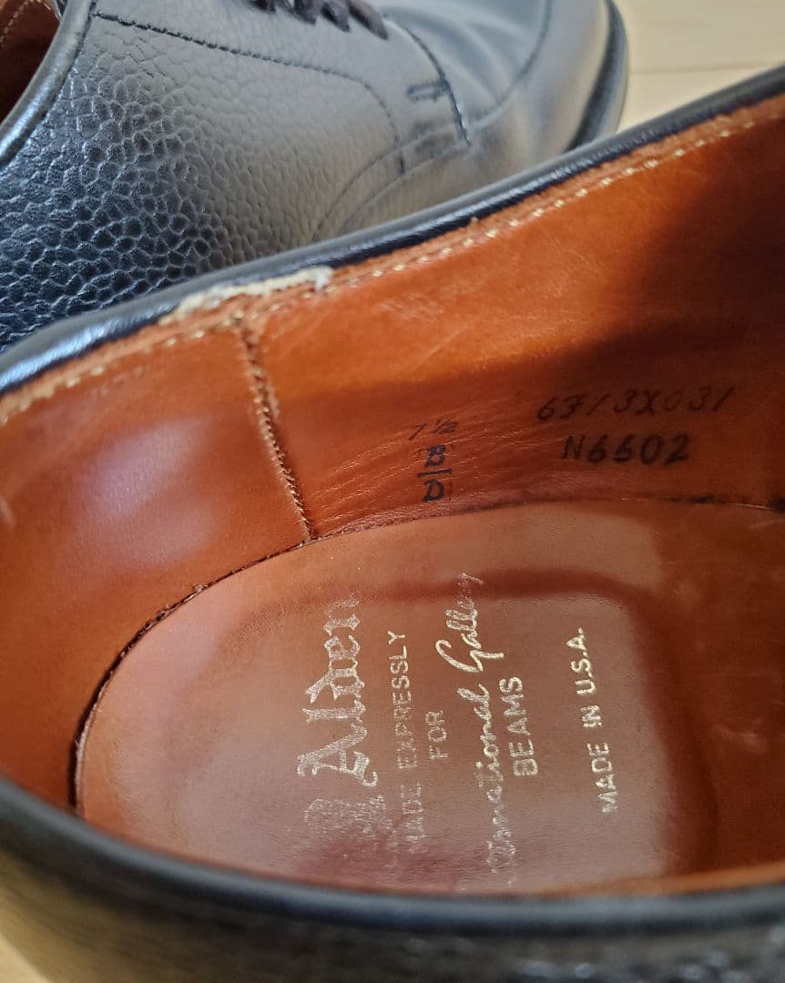 【別注】BEAMS×ALDENスコッチ & コードバン Vチップ7.5 黒