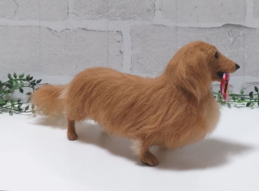 ミニチュアダックス♡レッド♡羊毛フェルト♡ハンドメイド