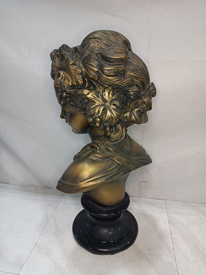 [八6565] オブジェ 胸像 少女像 高さ約44㎝ 幅約24㎝