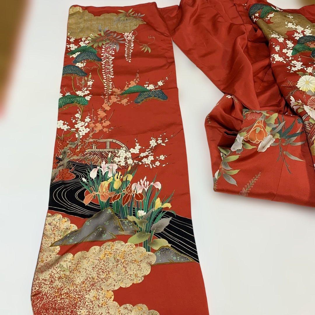 赤い花柄振袖 着物