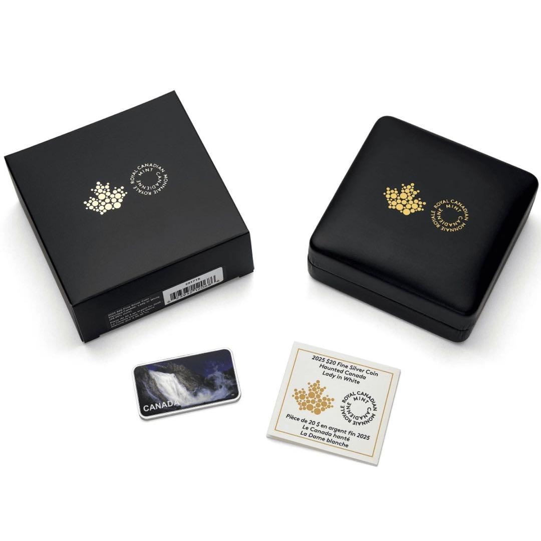 銀貨 二重絵柄埋込 カナダ 滝と幻想的な女性 カラー プルーフ 1オンス 純銀