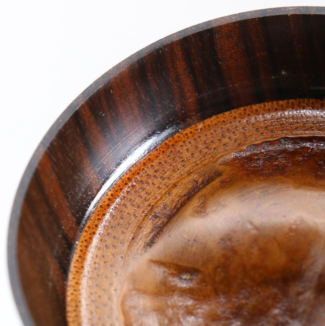 畑幸春作 縞黒檀に竹根嵌 高台寺蒔絵 中棗 茶道具 共箱　V946