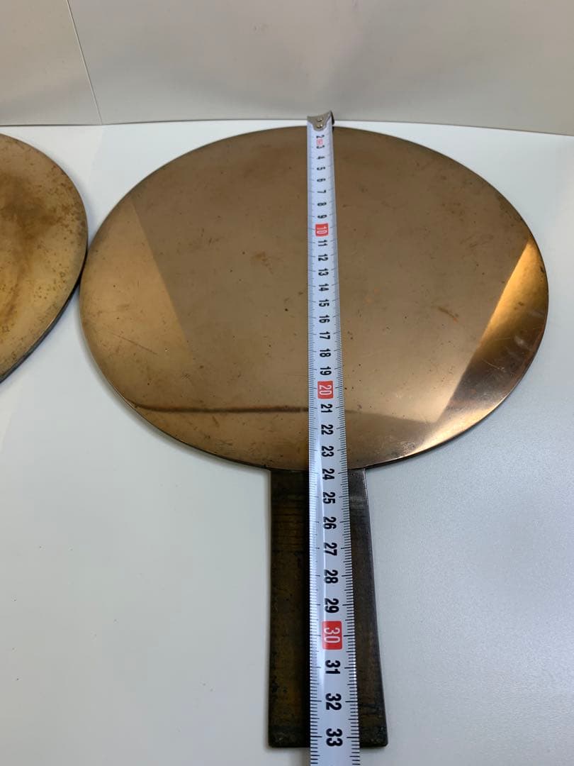 銅鏡 古い鏡2点 天下松村因幡守 手鏡 古鏡 骨董品 アンティーク