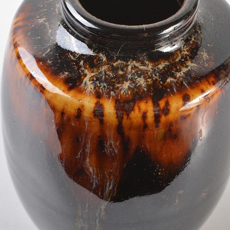 茶道具　京焼　洛東 　桶谷定一作　瀬戸釉　肩衝茶入　仕覆付　共箱　V　R7143