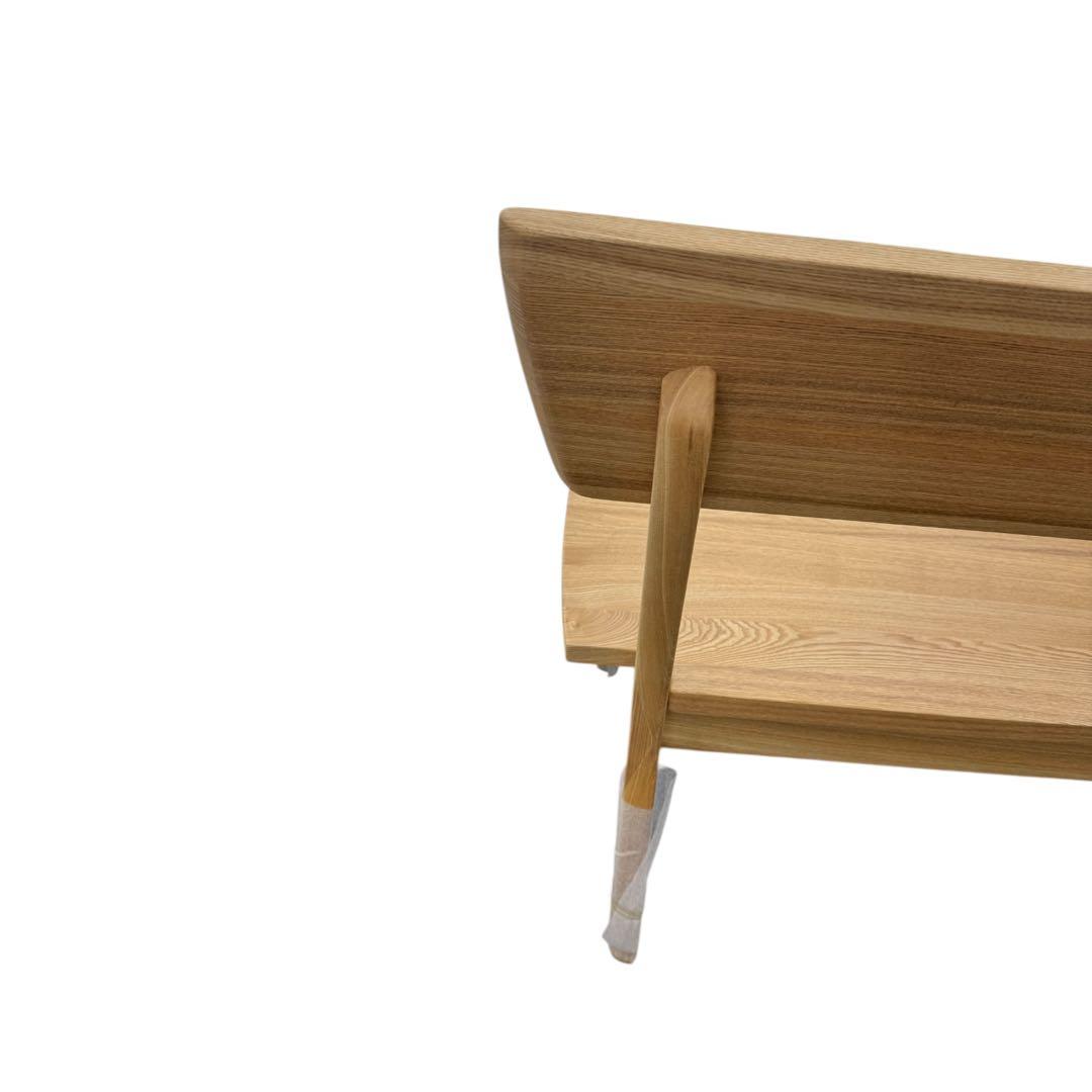 未使用品 北欧無垢材 背付きベンチ LDB‑1350 NA ダイニングチェア