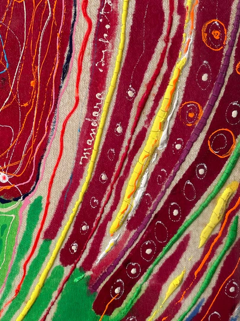 有方敏郎 mandara 油彩 抽象画 宇宙 銀河　太陽系 波紋　現代アート