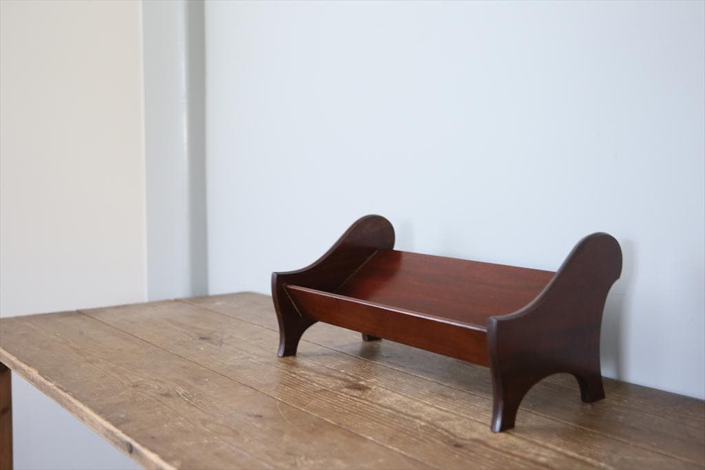 英国アンティーク木製ブックシェルフ/ブックスタンド/本棚マガジンラック89-14