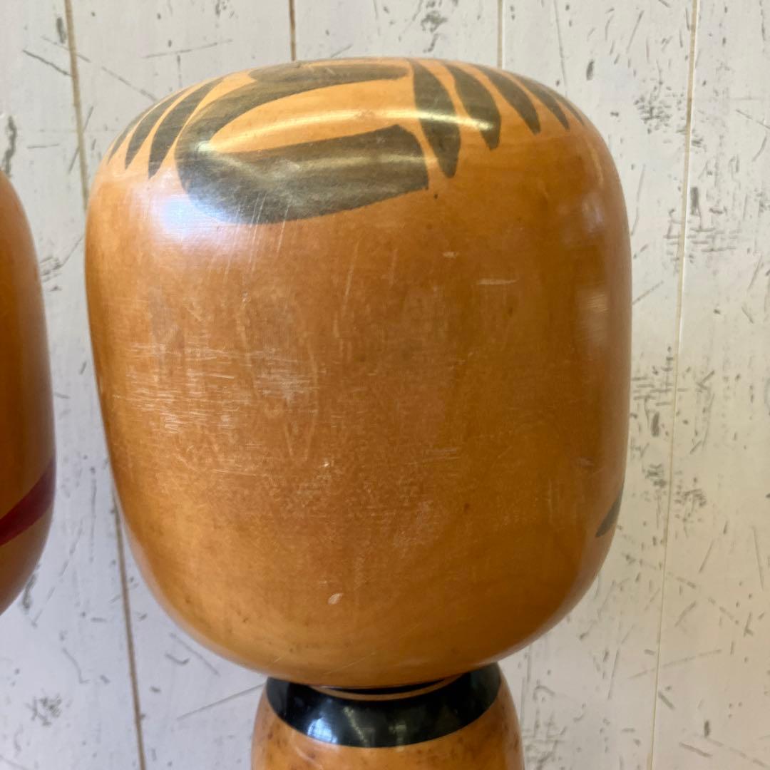 昭和レトロ 木製 大型こけし 小芥子 伝統工芸 工芸品 民芸品 置物セット ペア