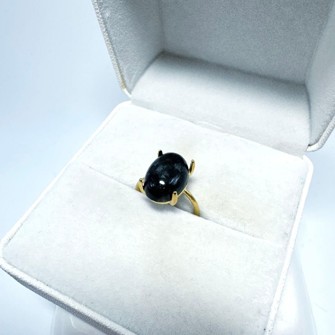 【新品/天然石】新潟県糸魚川産 宝石質 黒翡翠リング