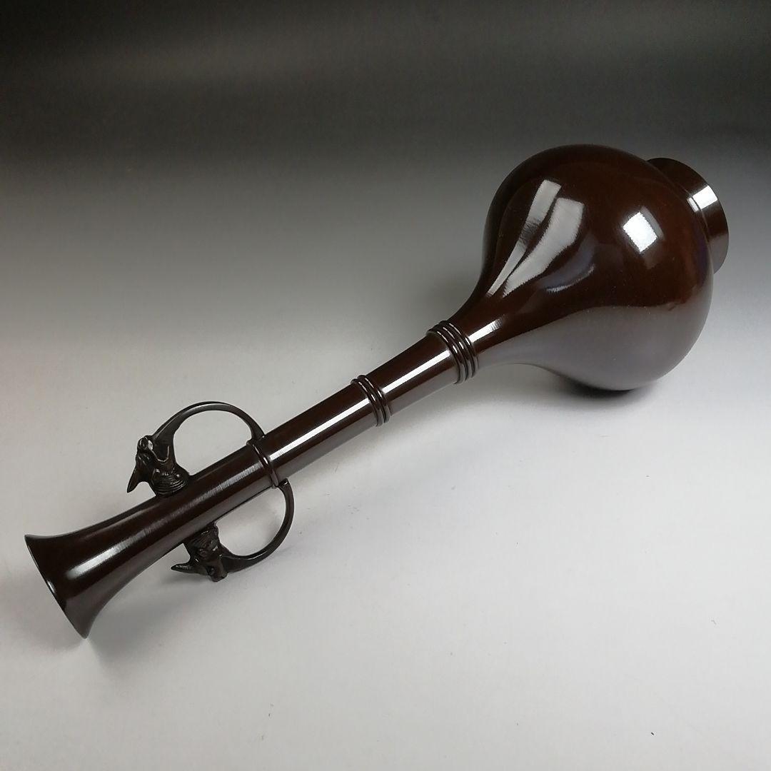 Ｔ７８９　花入　『唐銅　下蕪耳付花入』『藤井宗喜 造』　共箱　茶道具　花器