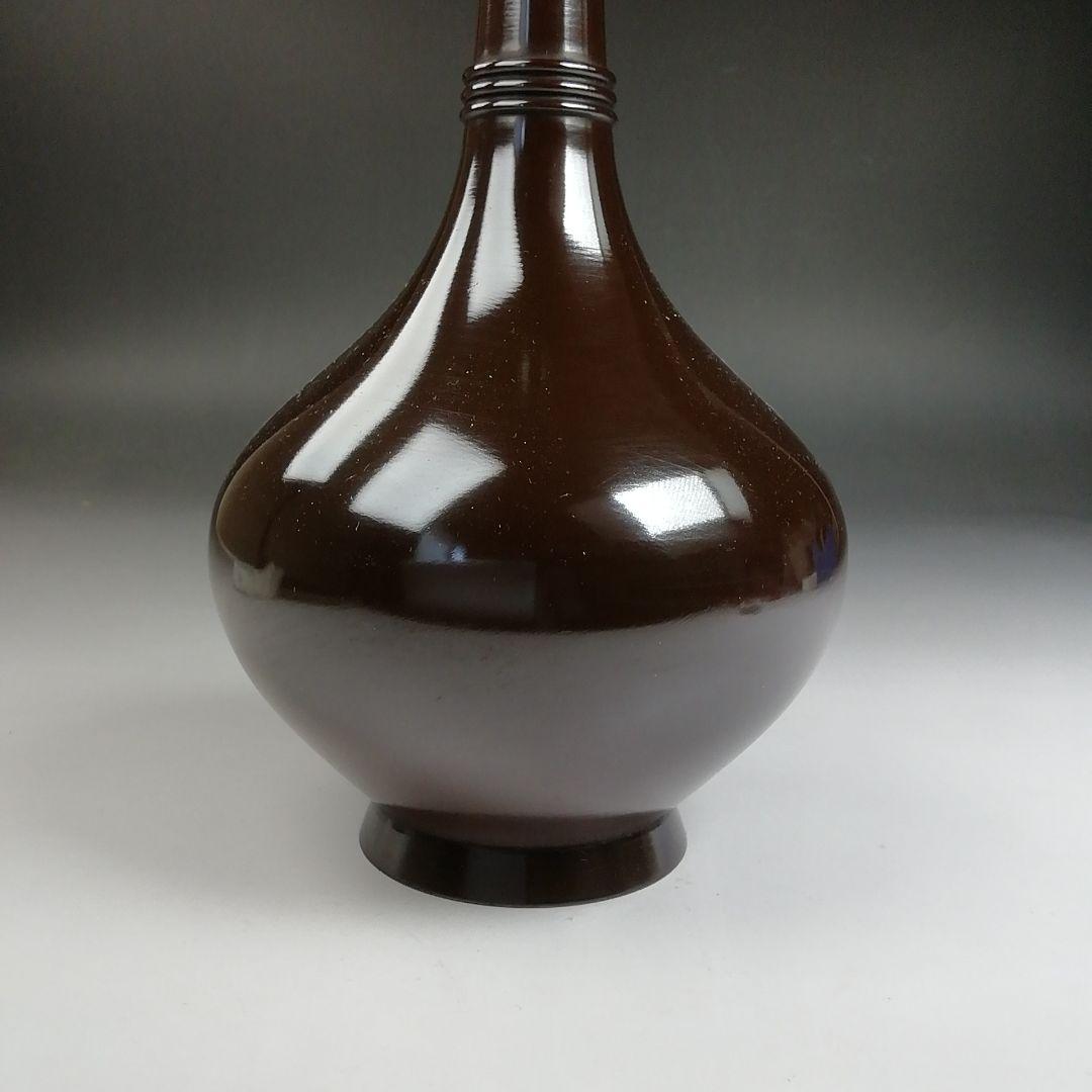 Ｔ７８９　花入　『唐銅　下蕪耳付花入』『藤井宗喜 造』　共箱　茶道具　花器