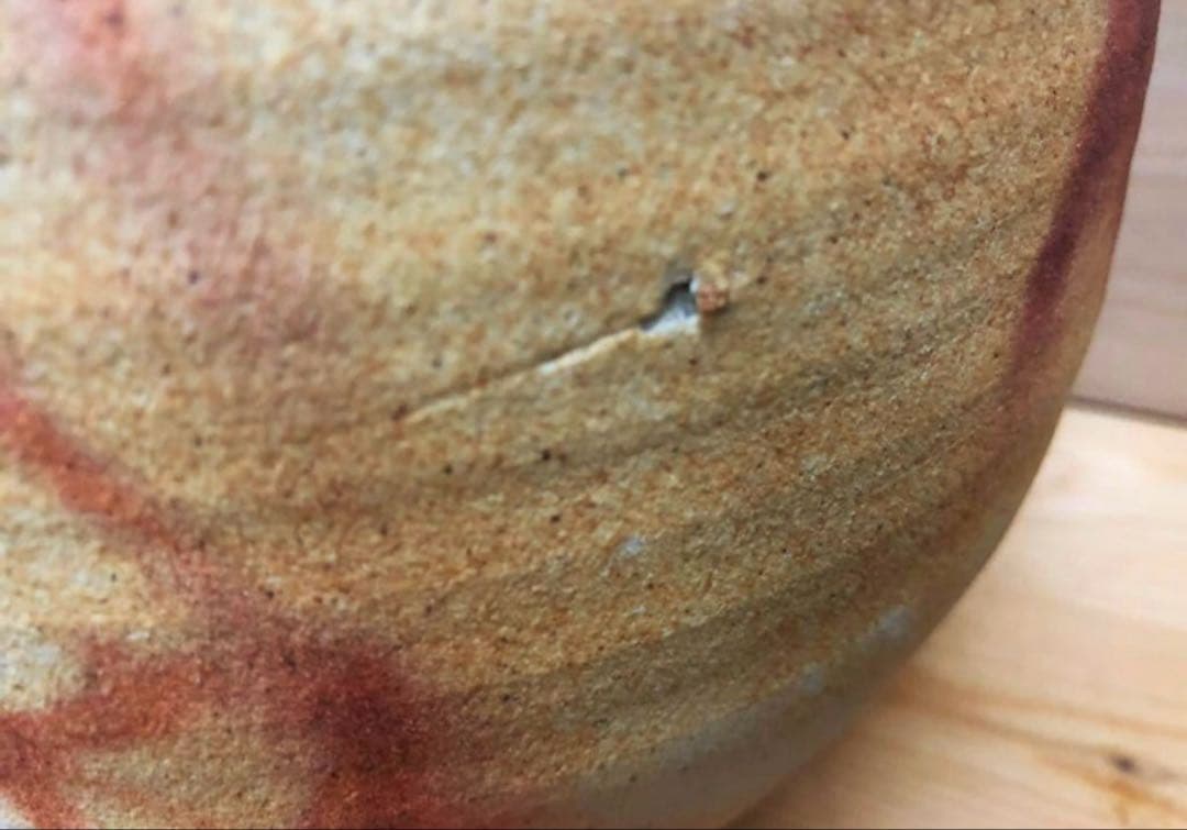 未使用/特価❕美濃燒/安藤百利行作/百窯/火襷/水指/1点　　茶道具/水差し