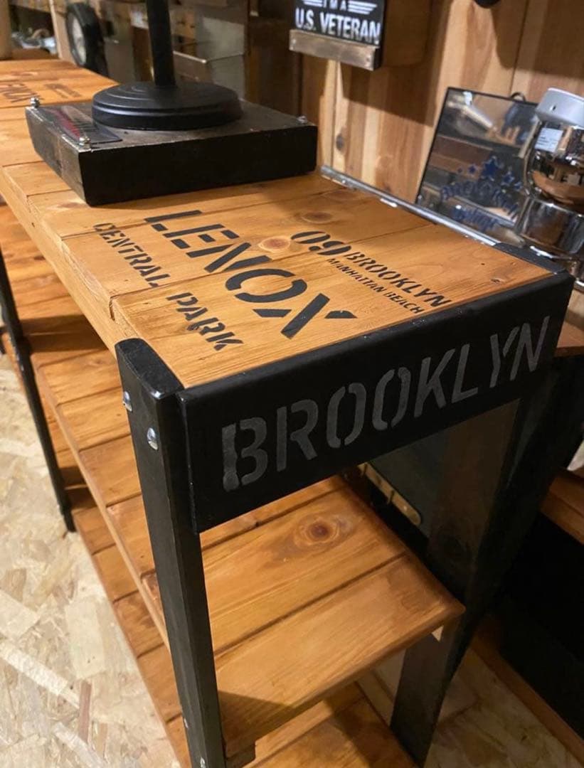 3段ラック　アイアン風　アメリカン　ブルックリン