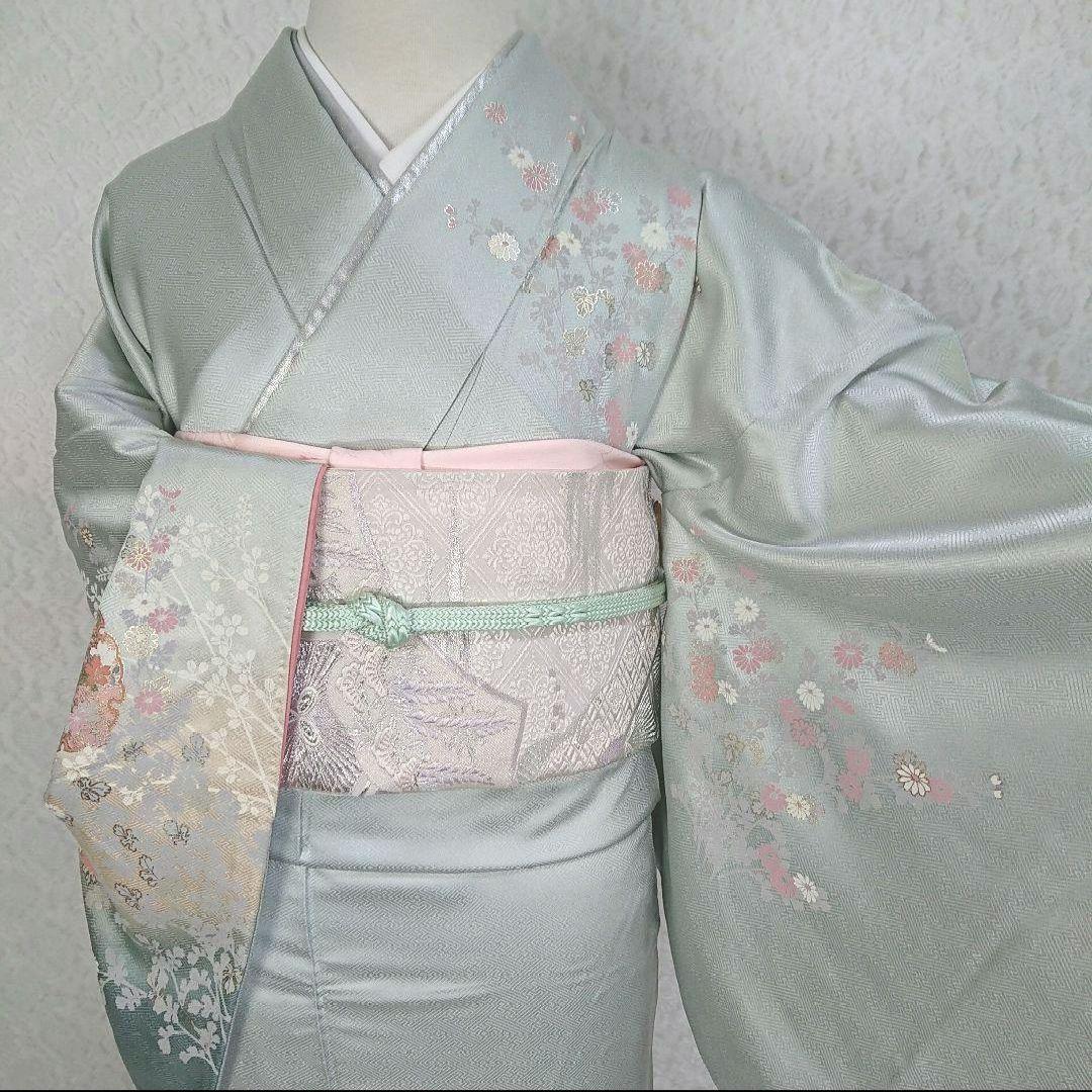 Mの正絹 訪問着 4点 フルセット 入学式 卒業式 結婚式 お宮参り