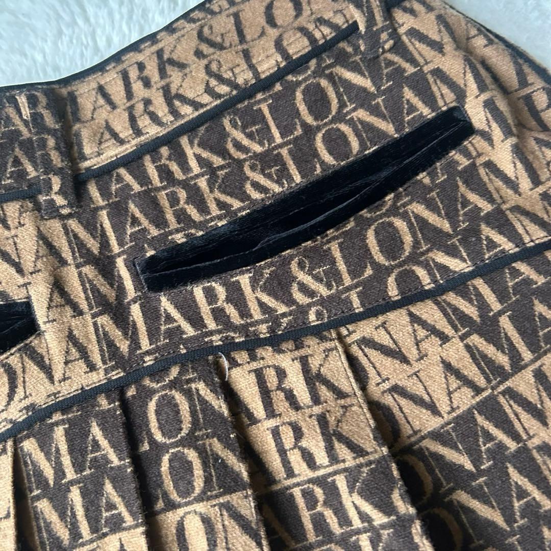 希少✨マークアンドロナ プリーツ スカート インナー付 総柄 金ボタン 近年