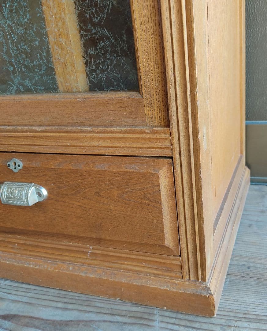 【状態良】書棚 本棚 食器棚 レトロ アンティーク 陳列棚 店舗 什器 骨董