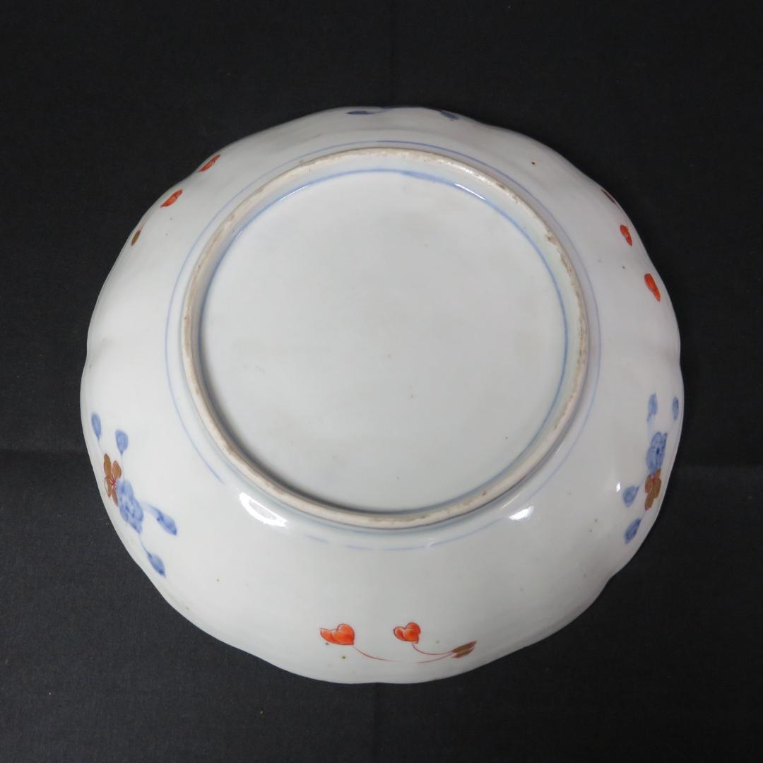 中皿 金彩 色絵付 江戸 古伊万里 鳳凰 鳥 花唐草 窯傷 2枚 B