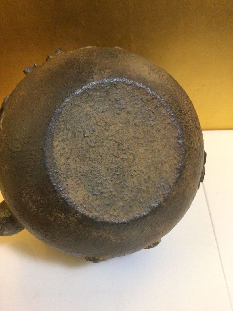 茶道具 鉄瓶 龍文堂蓋 側面に角印あり