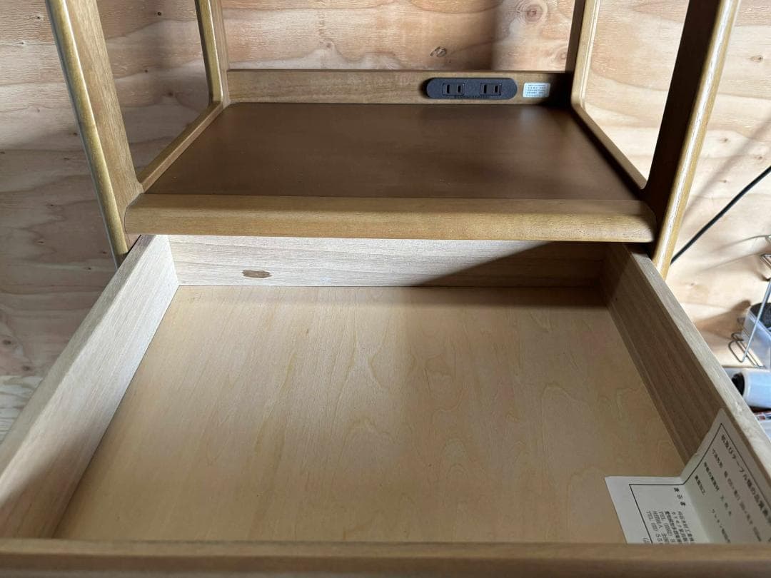 KARIMOKU 電話台・FAX台 木製 オールド ヴィンテージUsed/キレイ