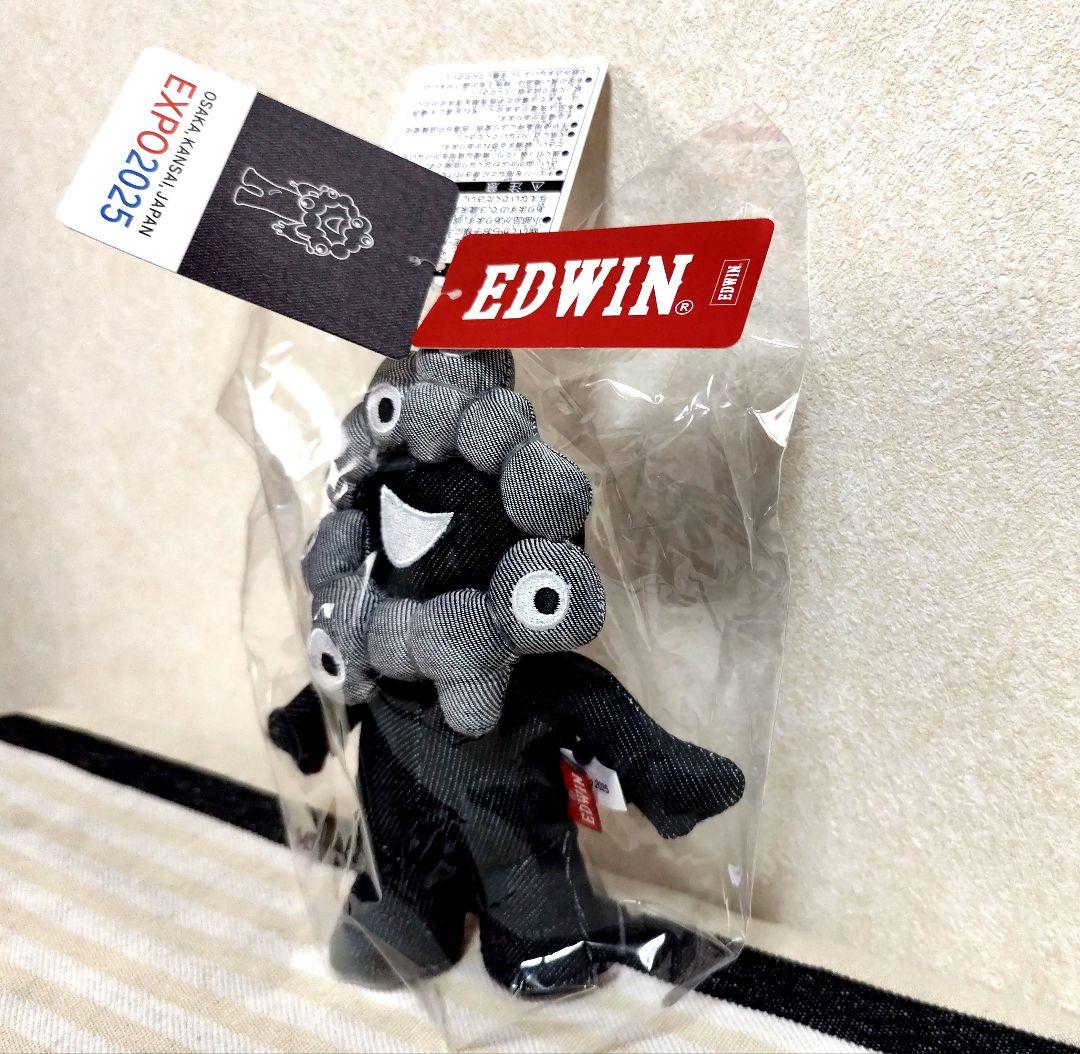 万博限定品 黒ミャクミャク EDWIN チェーン付 ぬいぐるみ 【Sサイズ】