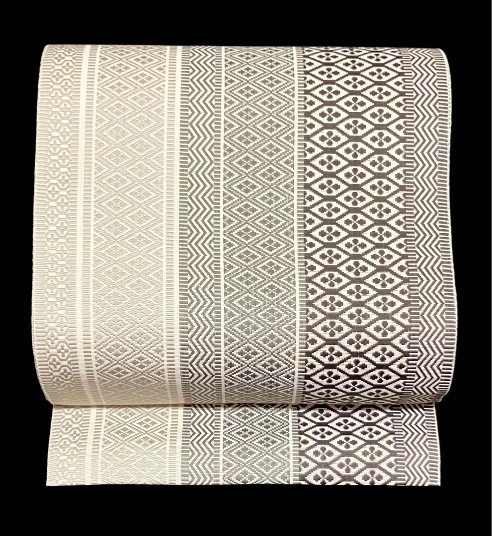 八寸名古屋帯 開き仕立て 正絹 縦縞 未使用 イ6523