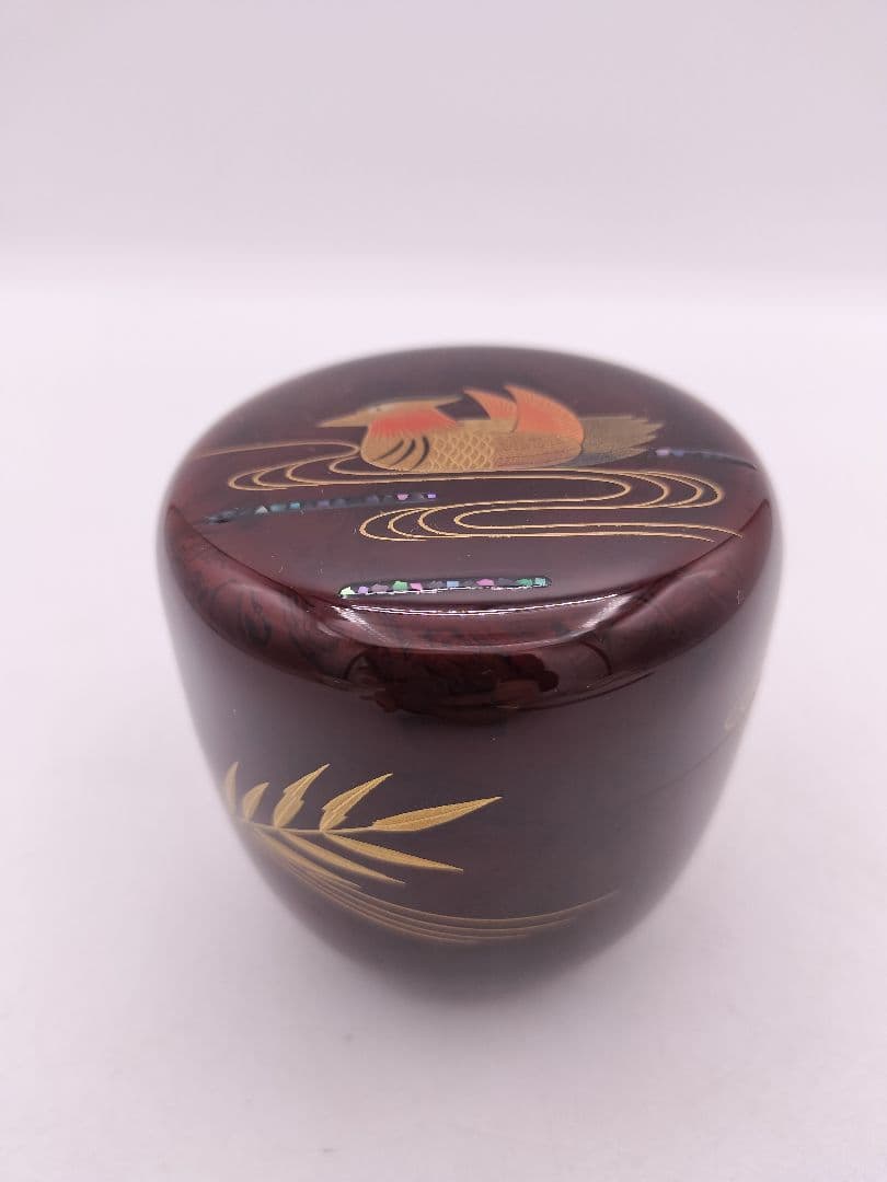 c593 大棗 鴛鴦 山本忠幸 木箱 茶道具 古物