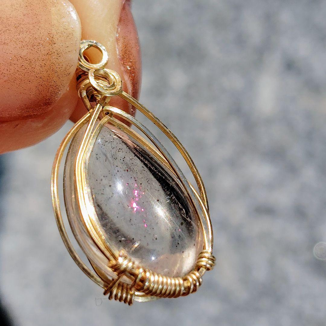 ティンカーベルクォーツ✨ピンクファイヤークォーツ✨ペンダントトップ 幻の水晶✨