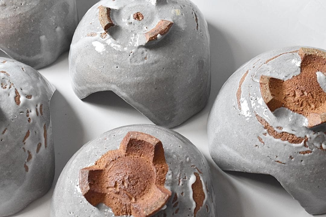 中里重利 唐津 割山椒 向付 5客 共箱 唐津焼 三玄窯