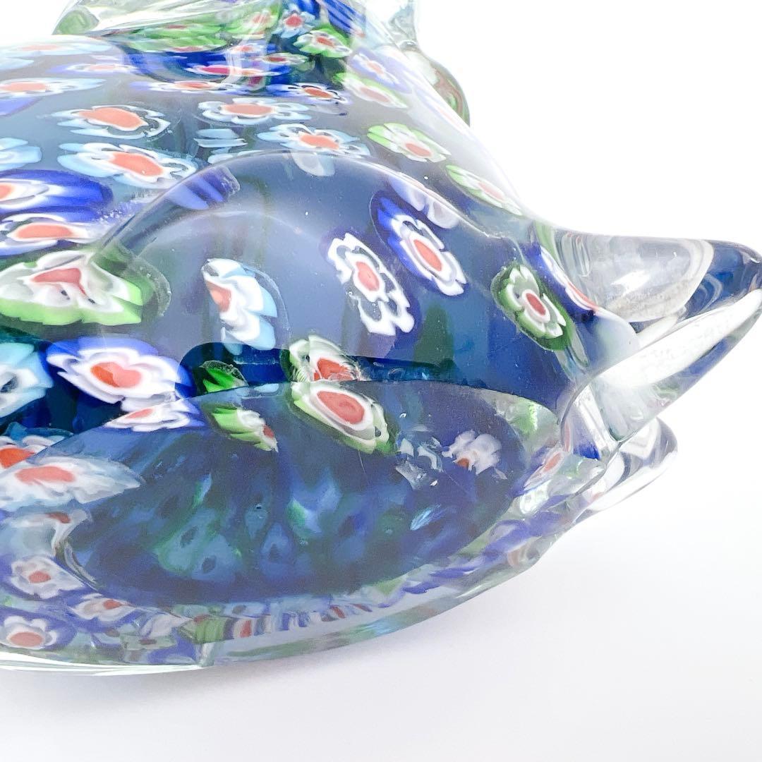 【入手困難】ミルフィオリ アートガラス 犬 置物 ヴェネチアン風 オブジェ