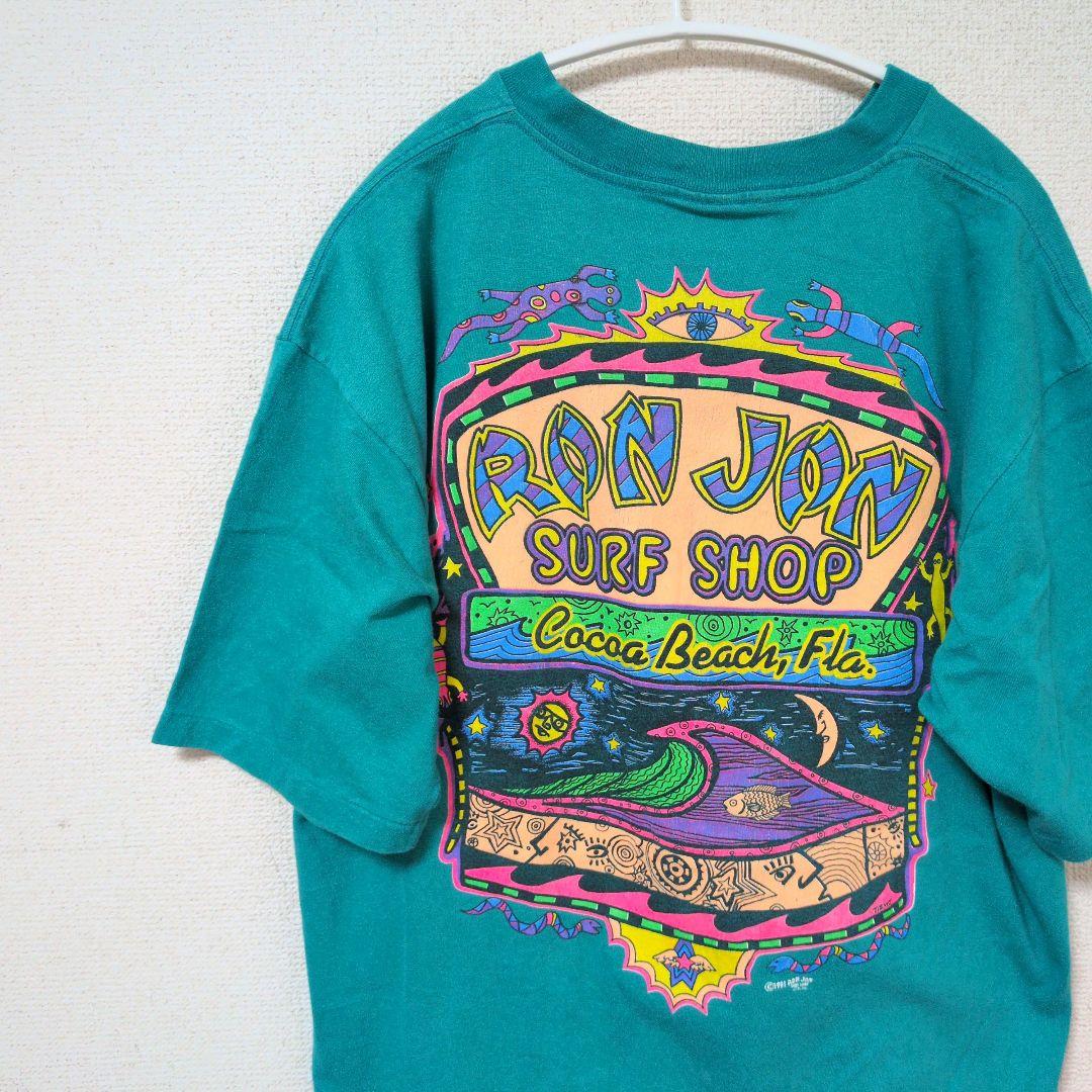 90年代 激レア　ロンジョン　RONJON シングルステッチ　Tシャツターコイズ