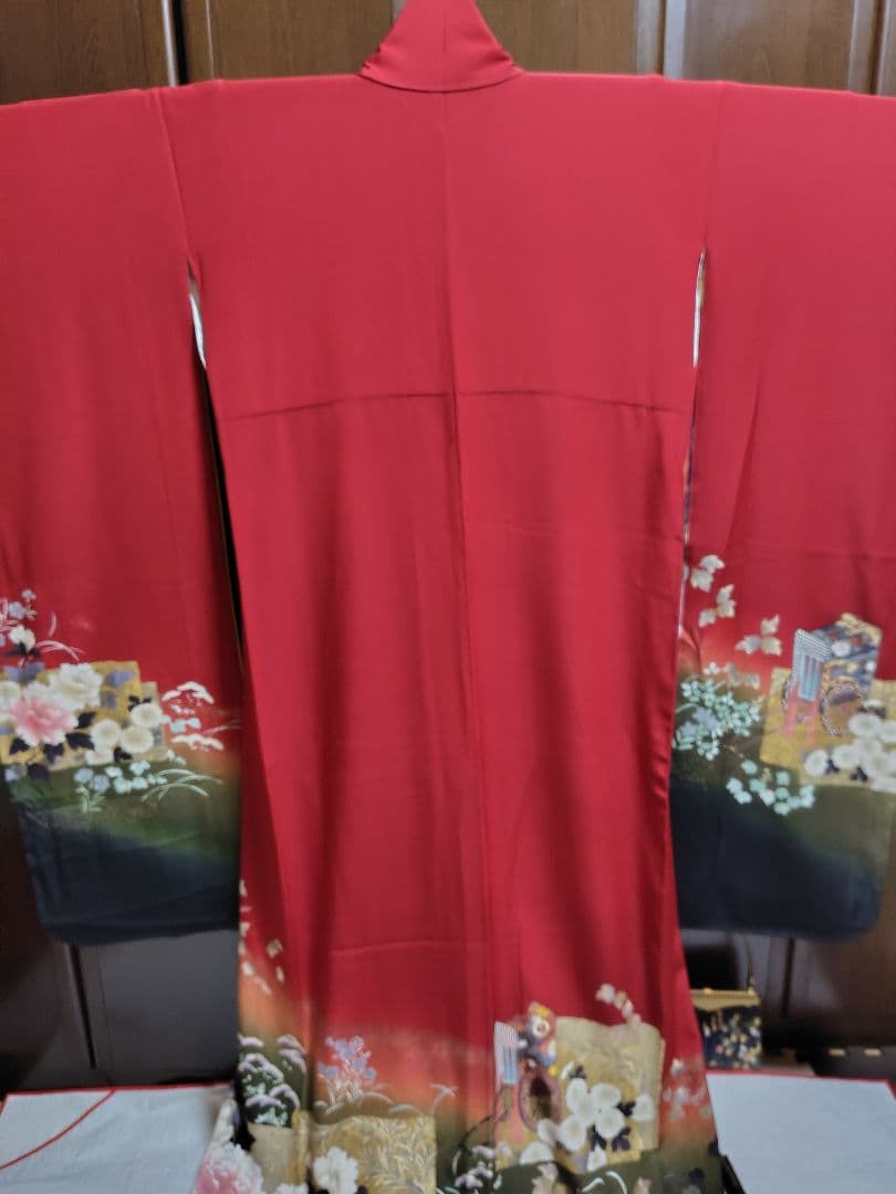 yukky★正絹　手描　暈し染　金彩　お振袖