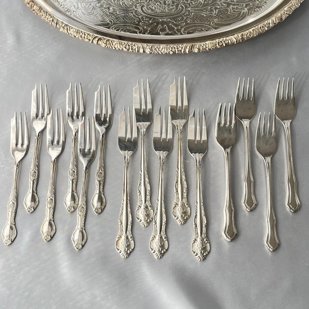 【RODD】ケーキフォーク / デザートフォーク 16本【シルバープレート】