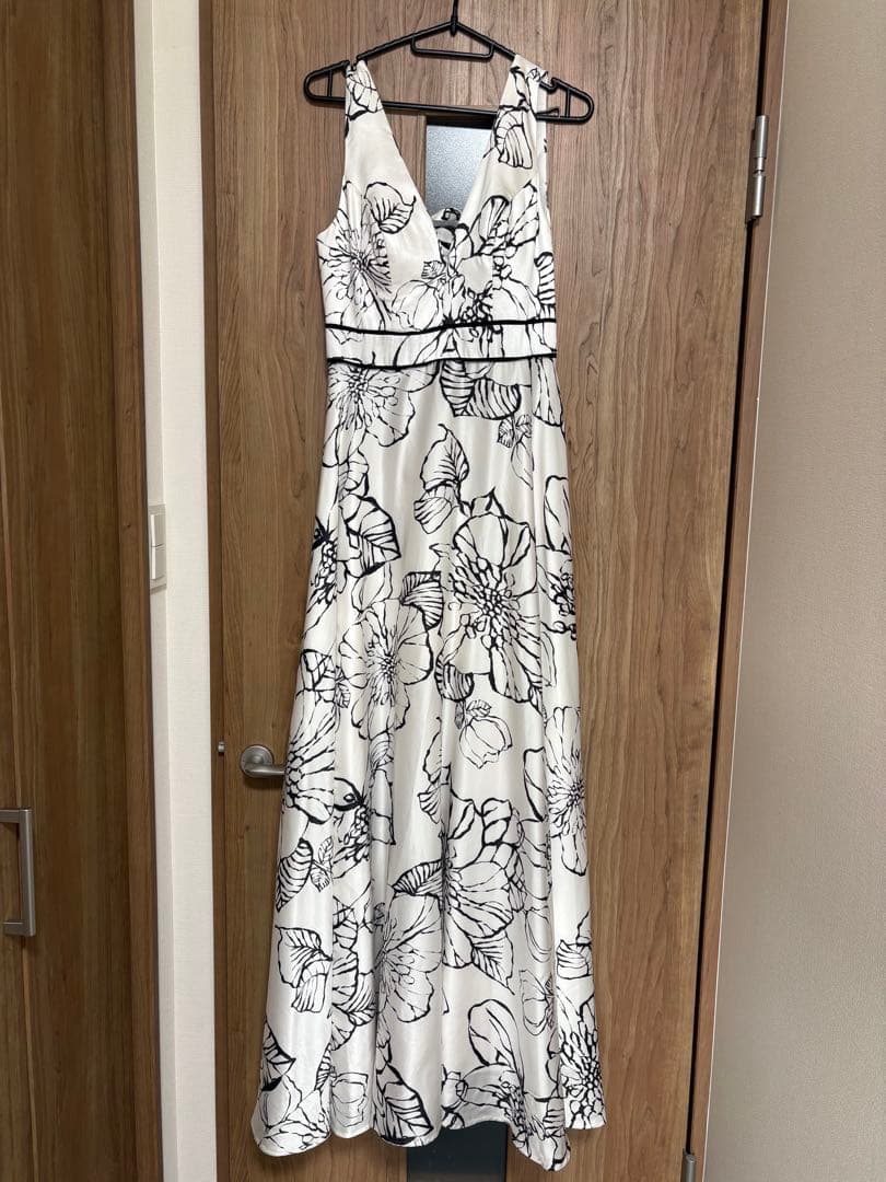 【ERUKEI エルケイ】フラワープリント Vネック ロングドレス