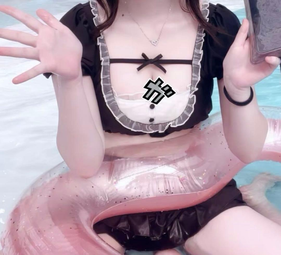 pium 水着 ドーリーフリルセパレートスイムウェア ブラック