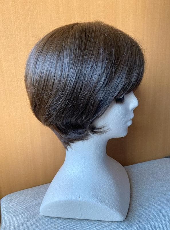 Marnie　JO 人毛MIX　総手植え　レディショート　ダークブラウン