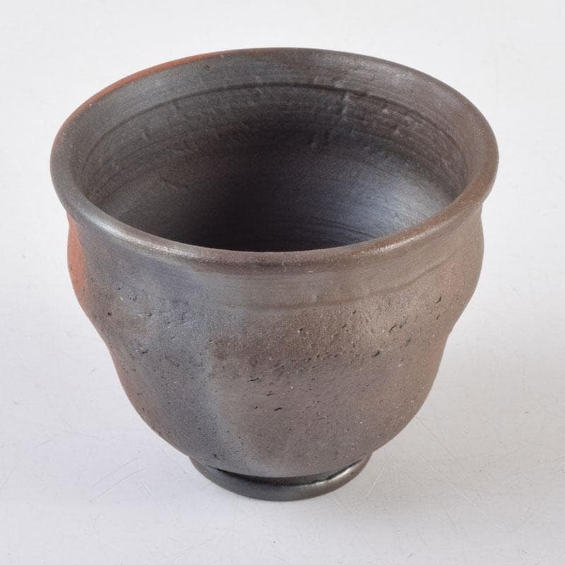 常滑焼　小西洋平作　窯変　ぐい呑　共布共箱　V　8657