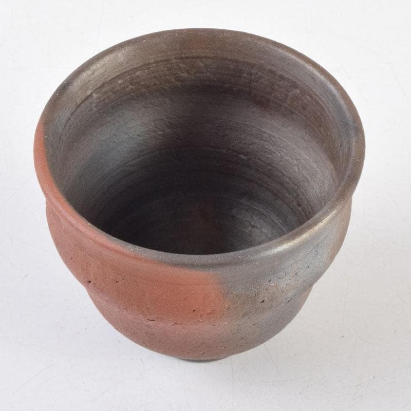 常滑焼　小西洋平作　窯変　ぐい呑　共布共箱　V　8657