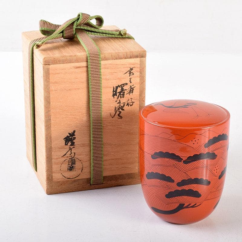 茶道具　山中塗　和田瑾斎造　玄々斎好　曙棗　共箱　V　6878