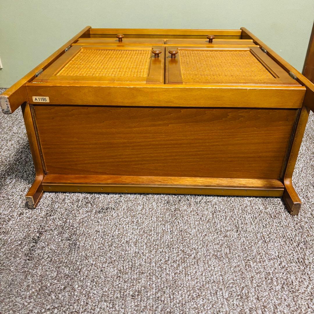 オールドカリモク　電話台　FAX台　キャビネット　昭和レトロ