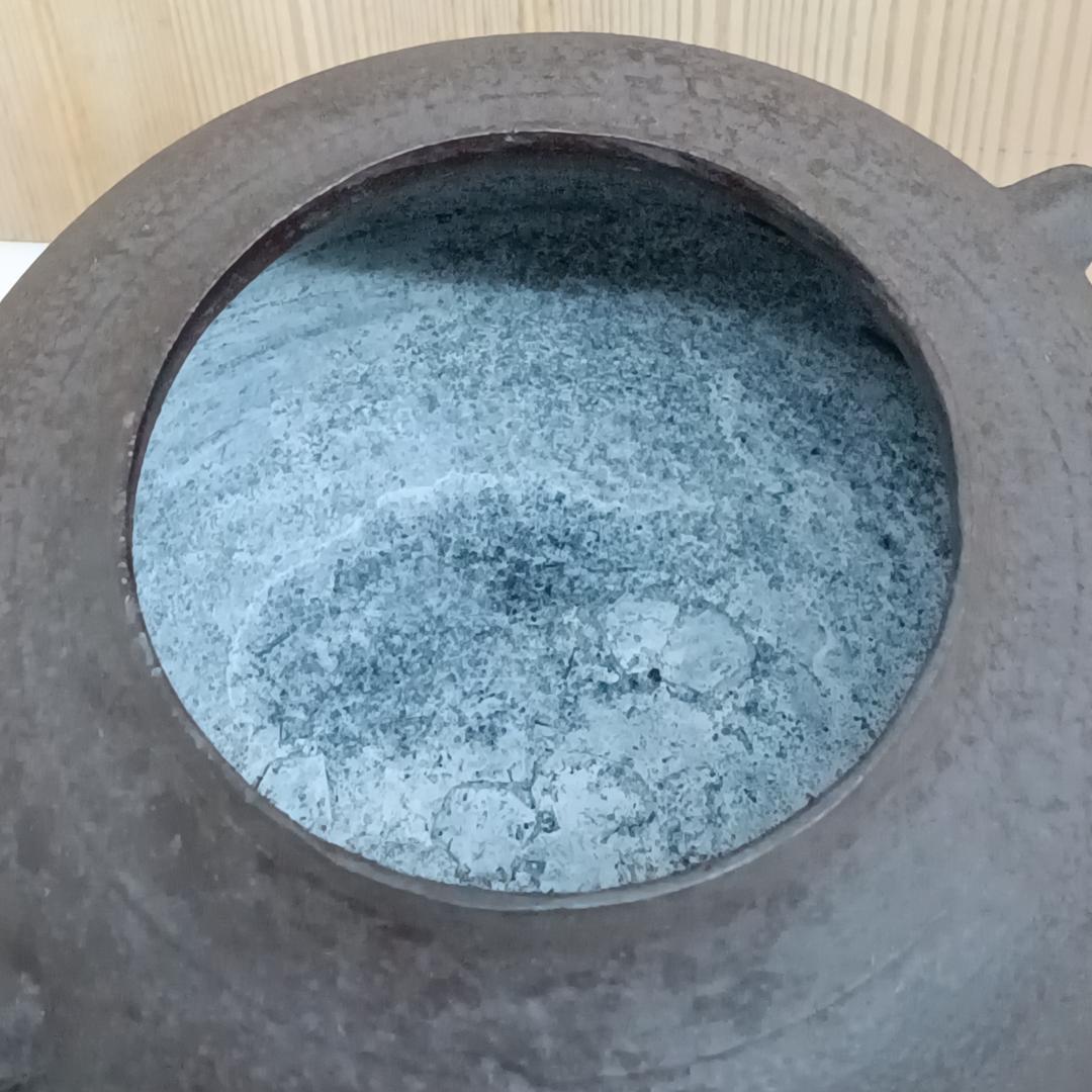 L106 ほぼ未使用 釜師 畠春斎 鋳物師 金森彦兵衛 唐金朝鮮風炉 真形釜添