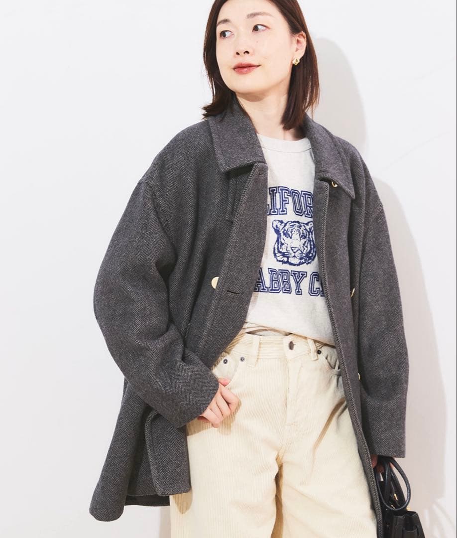 【新品】レサージュSUPER120 MANTECOステンカラーショートコート