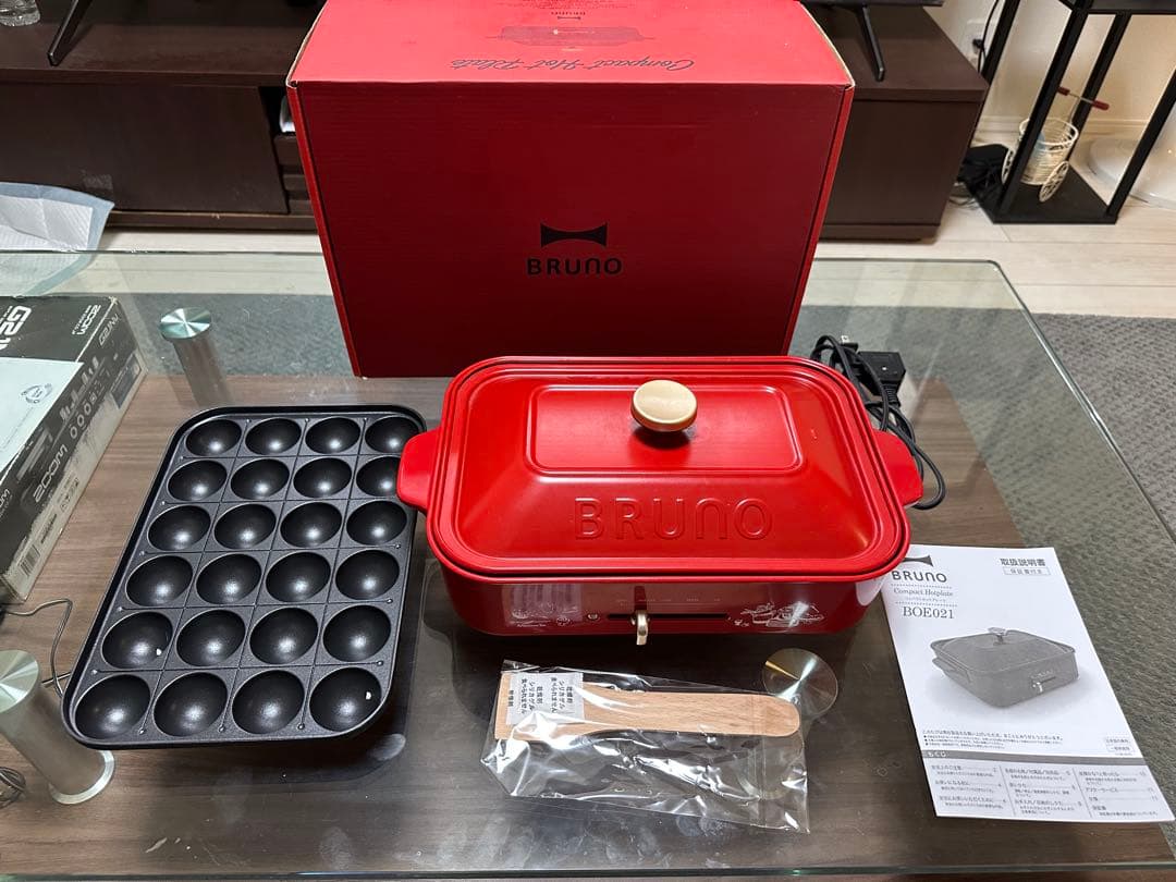 BRUNOムーミン ホットプレート レッド たこ焼きプレート付き