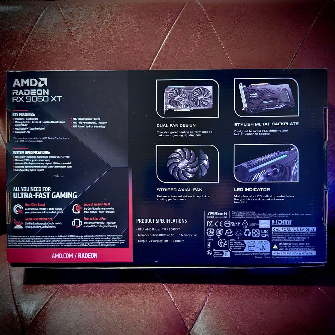 【新品】ASRock Radeon RX9060 XT 16GB