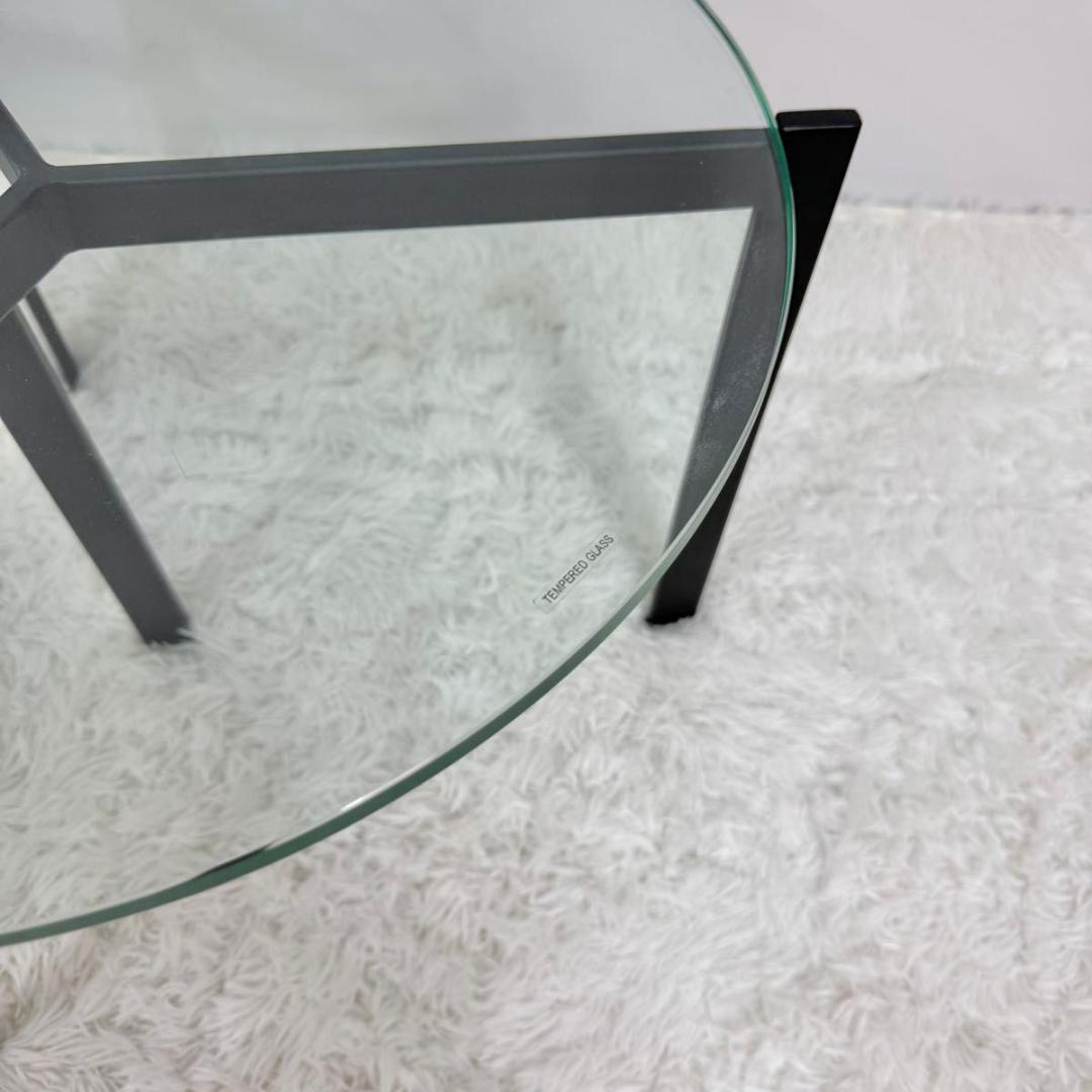 【美品】ARMONIA　アルモニア ガラス センターテーブル 丸型 92-8