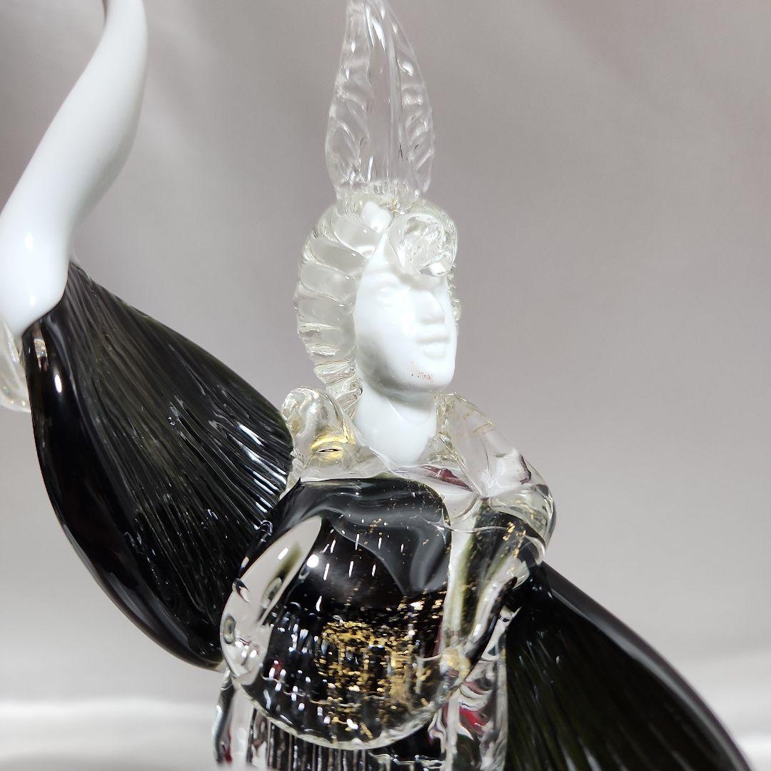 ま*ん様 ベネチアンガラス ペアドール ムラーノガラス ダンス イタリア 金彩