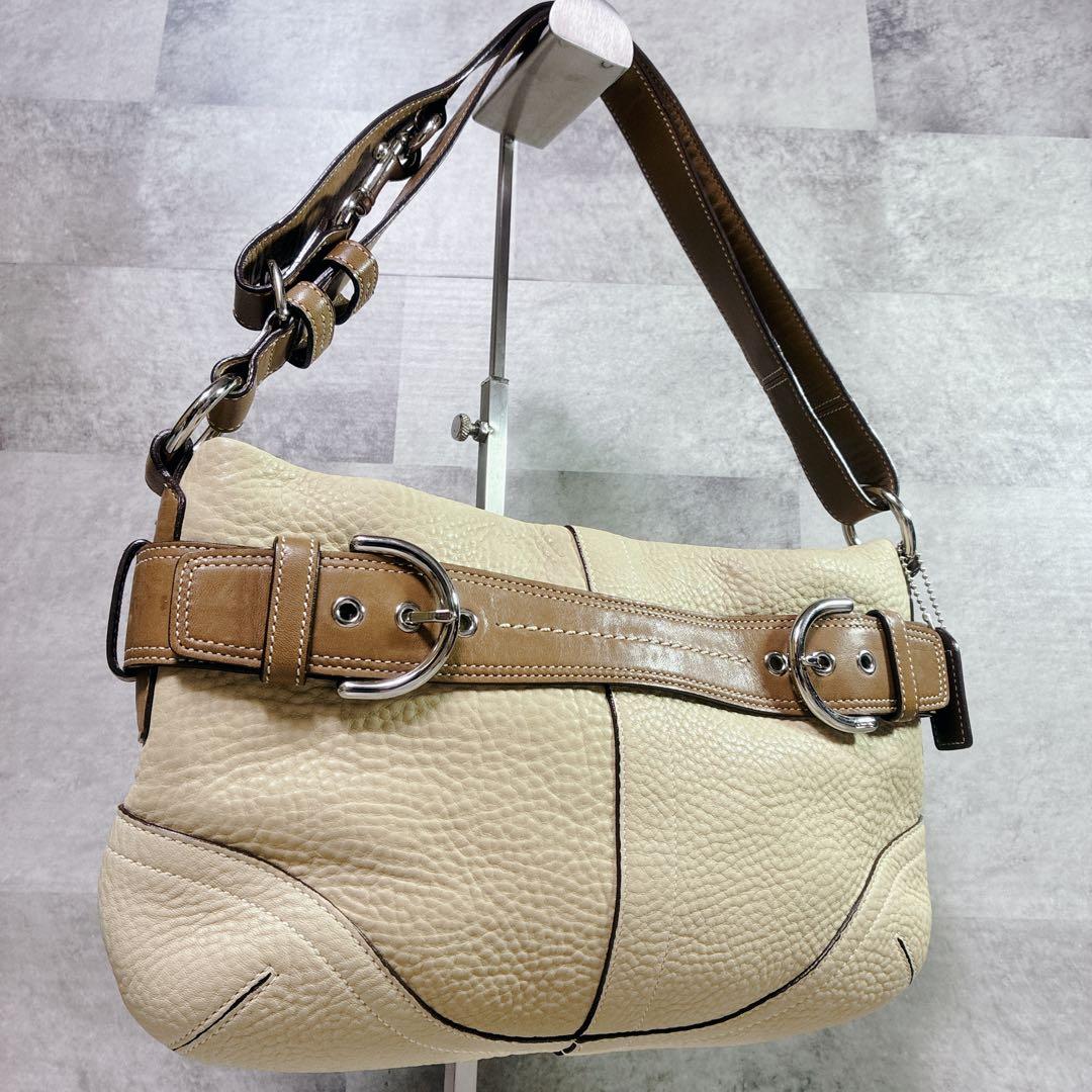 バッグ COACH SOHO ONESHOULDERBAG LEATHER BEGIE