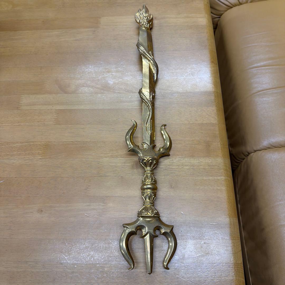 真鍮製倶利伽羅不動尊装飾品