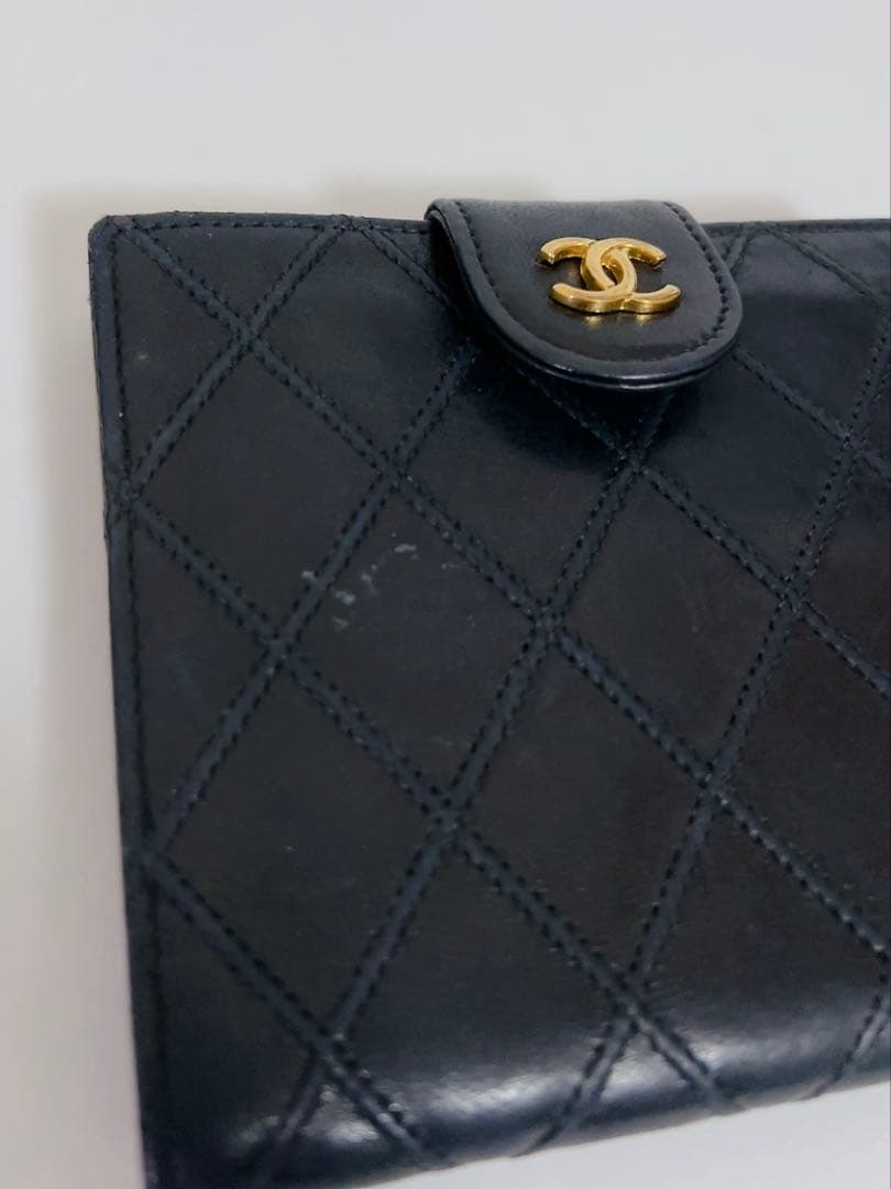 シャネル　CHANEL 折り財布　ブラック　黒　ココマーク