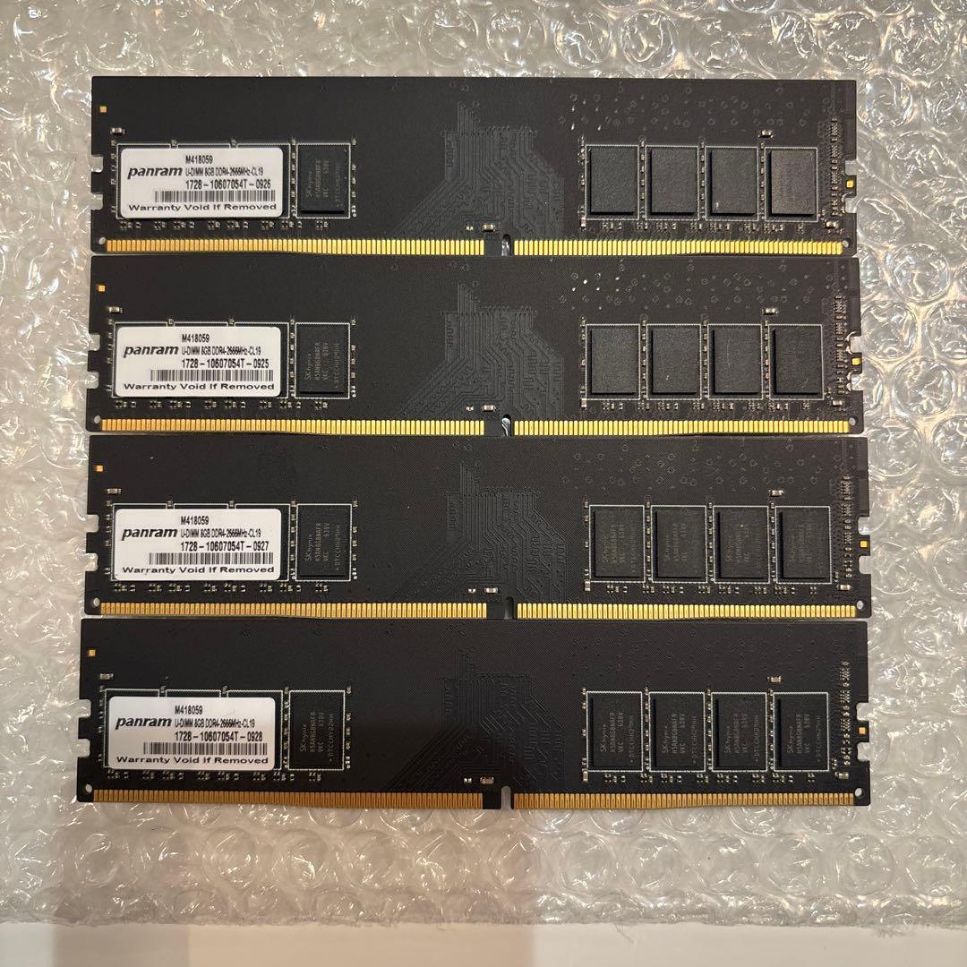 Panram DDR4 8GB メモリ 4枚